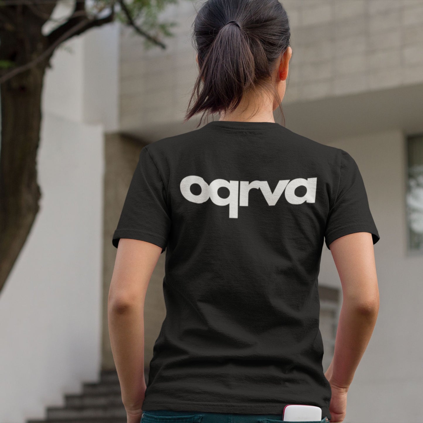 REALIST Heavy Duty T-Shirt Small Front and Big Back Logo WOMAN